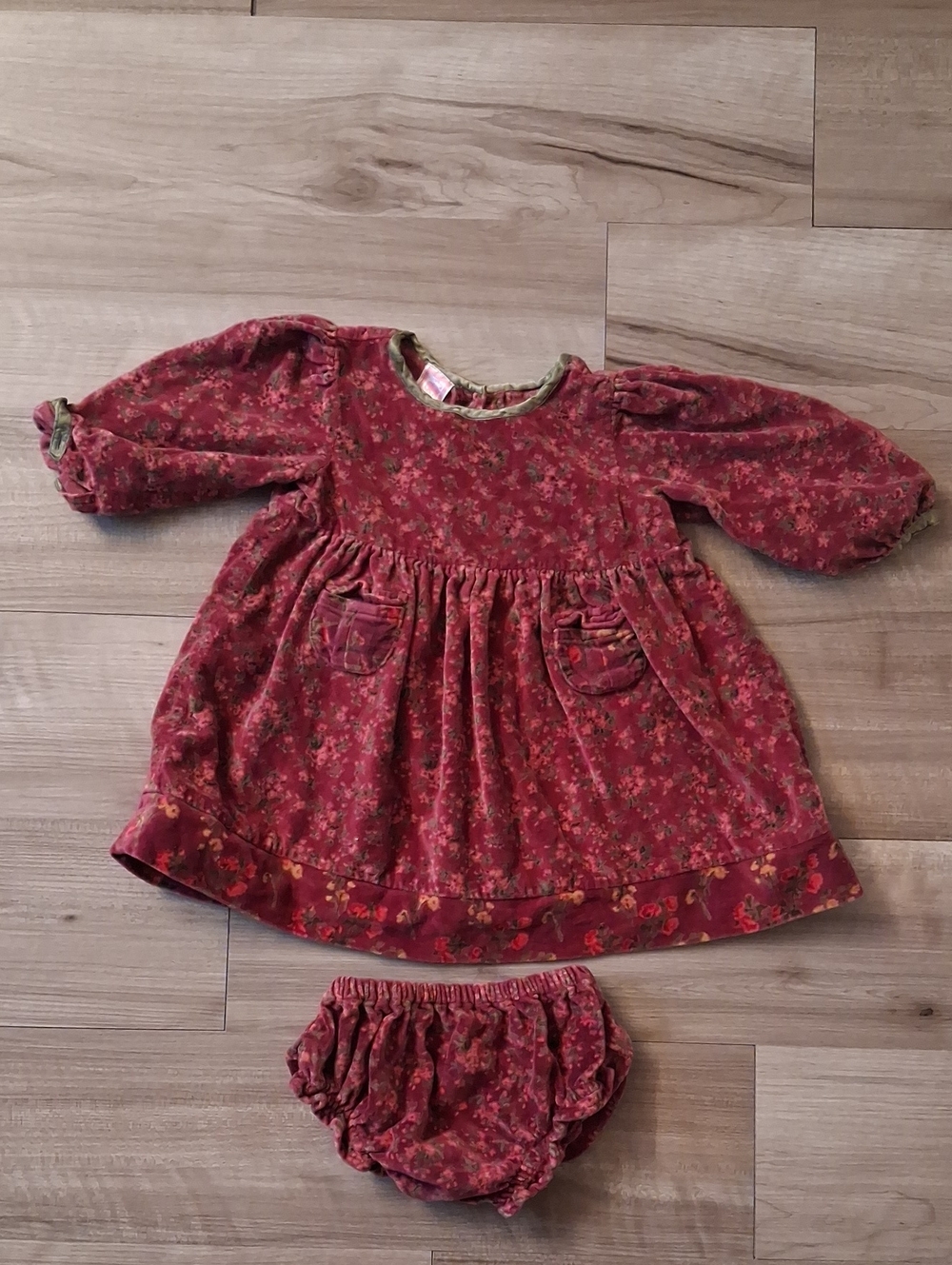 Cornelloki Long-Sleeve Dress with Bloomers Vintage Size 12 Months (N)